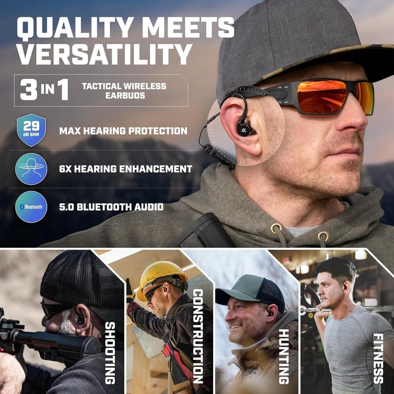 AXIL GS Extreme 2.0 Shooting Ear Buds – Hearing Enhancement & Noise Isolation Bluetooth Earbuds – w/Dynamic Speakers – 25-Hour - Image 2